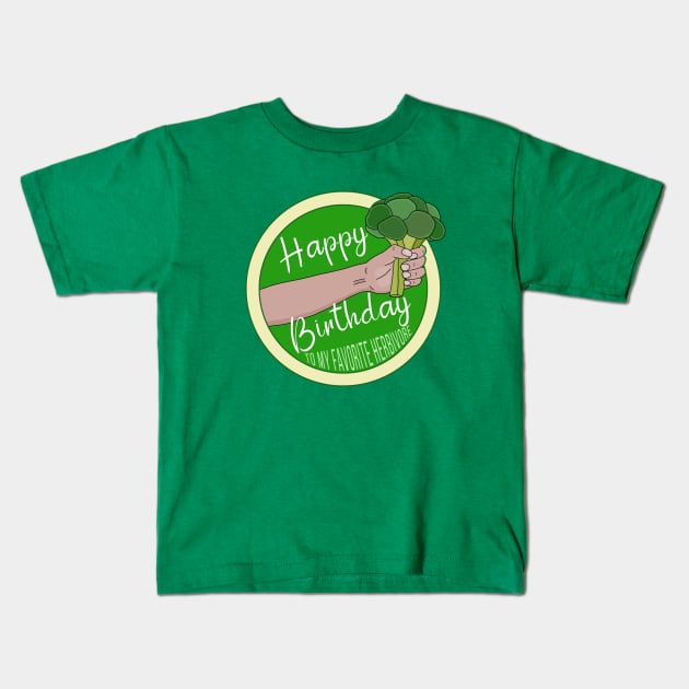 Happy Birthday To My Favorite Herbivore Kids T-Shirt by DiegoCarvalho